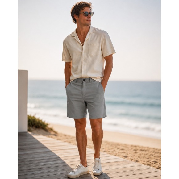 Billabong Other - Billabong Mens Gray Chino Shorts Size 38 Flat Front Casual Skate Summer Shorts